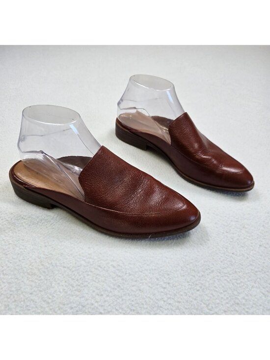 Madewell Shoes - Madewell Frances Size 7.5 Slip-On Brown Leather Mule Loafer Flats Pointed Toe